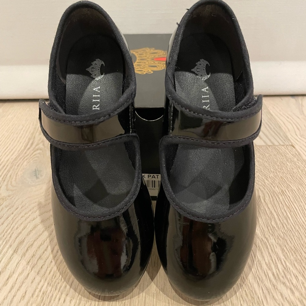 Mariia Girls Blk Tap Shoes Size 9